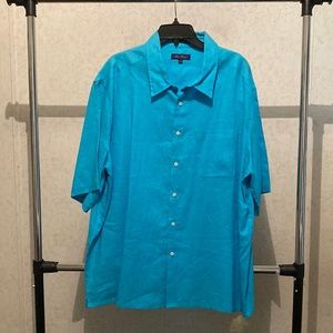 Alan Flusser XXL Short Sleeve Button down with pocket